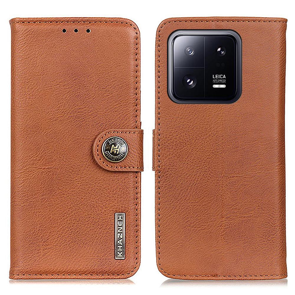 KHAZNEH Anti-scratch Cell Phone Cover for Xiaomi 13 Pro 5G Cowhide Texture PU Leather Shockproof Flip Phone Wallet Case Foldable Stand KHAZNEH Anti-scratch Cell Phone Cover for Xiaomi 13 Pro 5G Cowhide Texture PU Leather Shockproof Flip Phone Wallet Case Foldable Stand